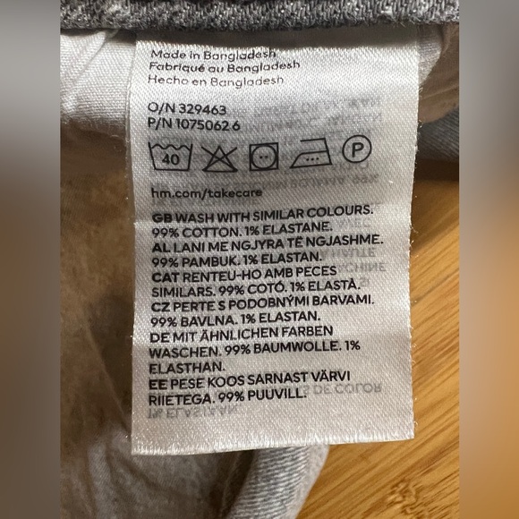 H&M women’s Classic Denim Gray 5-pocket Mid Rise Mom Jeans|Sz:US:6 EU:38 - Picture 13 of 15